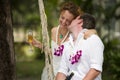 Man and wife after wedding ceremony