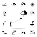 man in the wind with a kite sign icon. Weather icons universal set for web and mobile