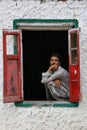 A man on window