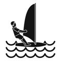 Man on windsurf icon, simple style