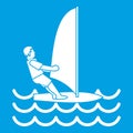 Man on windsurf icon white