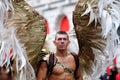 Man in winged costume