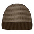Man winter knitted cap. Design pattern hats. Knit geometry caps, jacquard, fashion. Royalty Free Stock Photo