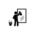 man wiping mirror icon. Element of man cleaning icon for mobile concept and web apps. Glyph man wiping mirror icon can be used for