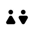 Man and woman abstract icon. Male and female sign for restroom. Girl and boy WC bathroom pictogram. Vector toilet symbol Royalty Free Stock Photo