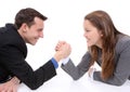 Man and Woman Arm Wrestling Royalty Free Stock Photo