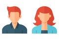 Man and woman avatar icon in flat style. Male and female face silhouettes. Serving as avatars or profiles for unknown or Royalty Free Stock Photo