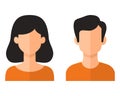 Man and woman avatar icon in flat style. Male and female face silhouettes. Serving as avatars or profiles for unknown or Royalty Free Stock Photo