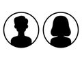 Man and woman avatar icon. Male and female face silhouettes. Serving as avatars or profiles for unknown or anonymous Royalty Free Stock Photo
