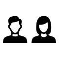 Man and woman avatar icon. Male and female face silhouettes. Serving as avatars or profiles for unknown or anonymous Royalty Free Stock Photo