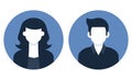 Man and woman avatar icon. Male and female face silhouettes. Serving as avatars or profiles for unknown or anonymous Royalty Free Stock Photo