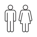 Man and woman avatar icon set. Male and female gender profile symbol. Men and women wc logo. Toilet and bathroom sign. Royalty Free Stock Photo