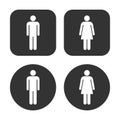 Man and woman avatar icon set. Male and female gender profile symbol. Men and women wc logo. Toilet and bathroom sign. Royalty Free Stock Photo