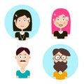 Man and Woman Avatars. Vector People Characters.