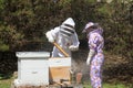 Man and woman bee keepers