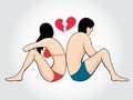 Man and woman in bikini icon vector , couple in bikini vector