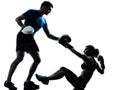 Man woman boxing training Royalty Free Stock Photo
