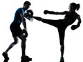Man woman boxing training Royalty Free Stock Photo