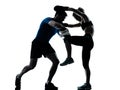 Man woman boxing training Royalty Free Stock Photo