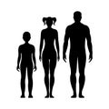 Man, woman, boy and girl. Human front side Silhouette. Isolated Royalty Free Stock Photo