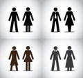 Man woman or boy girl standing symbols concept Royalty Free Stock Photo