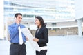 Man and Woman Business Team at Office Building Royalty Free Stock Photo