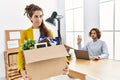 Man and woman business workers employee fired at office Royalty Free Stock Photo