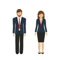 Man and woman character in business look
