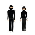 Man and woman character masked burglar