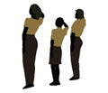 man, woman and a child silhouette in Military Salute pose Royalty Free Stock Photo