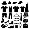 Clothes Clothing Vector Icons Set Royalty Free Stock Photo