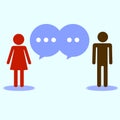 He vs Her. Gender Equality Concept. Vector Icon Royalty Free Stock Photo