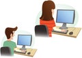 Man and woman at computer monitor