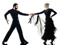 Man woman couple ballroom tango salsa dancer dancing silhouette Royalty Free Stock Photo