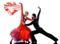 Man woman couple ballroom tango salsa dancer dancing silhouette Royalty Free Stock Photo