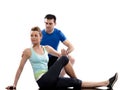 Man woman couple exercising workout Body Building Royalty Free Stock Photo