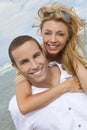 Man and Woman Couple In Romantic Embrace On Beach Royalty Free Stock Photo