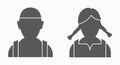 Man and woman couple silhouette avatar icon. Flat vector illustration isolated on white Royalty Free Stock Photo