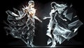 Man and woman dancer gorgeous crystal silhouette