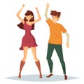 Man and woman dancing on dance floor at disco Royalty Free Stock Photo