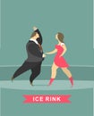 Man and woman dancing on ice