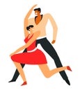 Man and woman dancing samba, Latin American dance Royalty Free Stock Photo