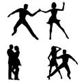 Man Woman Dancing Silhouettes