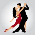 Man and woman dancing tango. Couple dancing tango