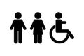 Man, woman, disabled vector icon. Gender icon