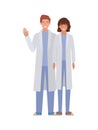 Man and woman doctor with uniforms vector design