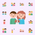 man, woman, dog cartoon icon. family icons universal set for web and mobile Royalty Free Stock Photo