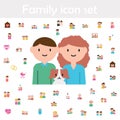 Man, woman, dog cartoon icon. Family icons universal set for web and mobile Royalty Free Stock Photo