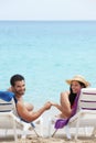 Man and woman doing honeymoon in cuba Royalty Free Stock Photo