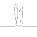 Man and woman drawn with a single line